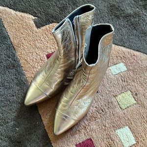 Gold women’s booties Rebecca Minkoff size 8
